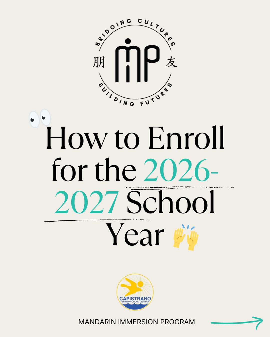 ATTN: Registering for the 2026-2027 school year? Registration packets are due on February 1, 2026!
Still interested in enrolling into the CUSD MIP program but missed the orientations / prior deadlines? Call the Marian Bergeson school office for a private tour: (949) 643-1540. We can’t wait for you to join our MIP family!