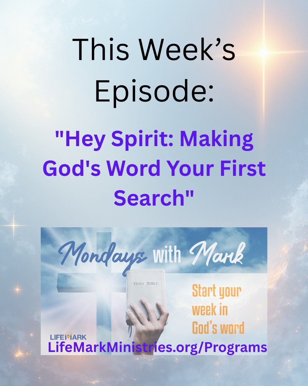 Mondays with Mark - Hey Spirit: Making God's Word Your First Search
Watch our latest episode on Vimeo or listen to the podcast on your favorite streaming service.