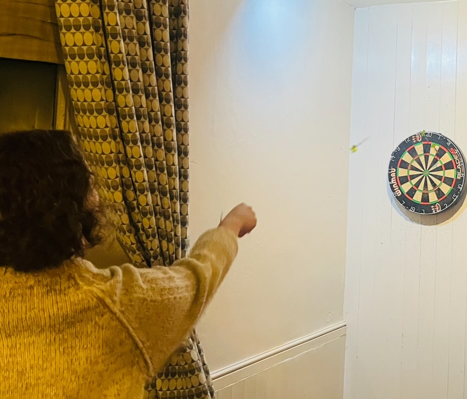 The MIGHTY Tony, Karol & Nat at the Oche! Another brilliant night of Darts 🎯 at The Fox & Hounds! Thank you to everyone that joined us for our annual championship!