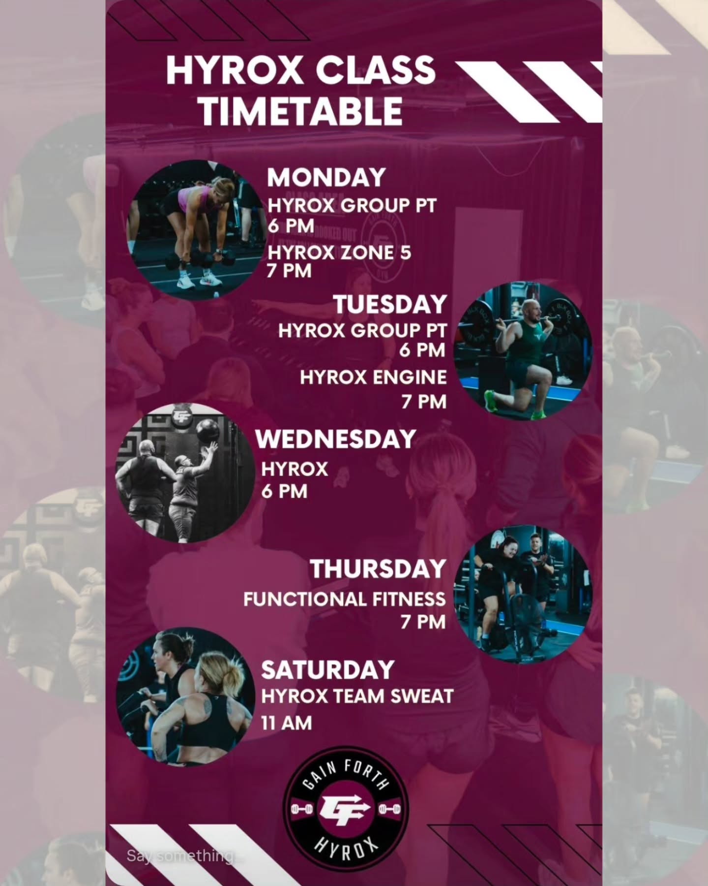 Hyrox Timetable!
We have a load of classes on per week and we also have 1 to 1 sessions available
Message our head coach Jackie @empower___fitness to get more information