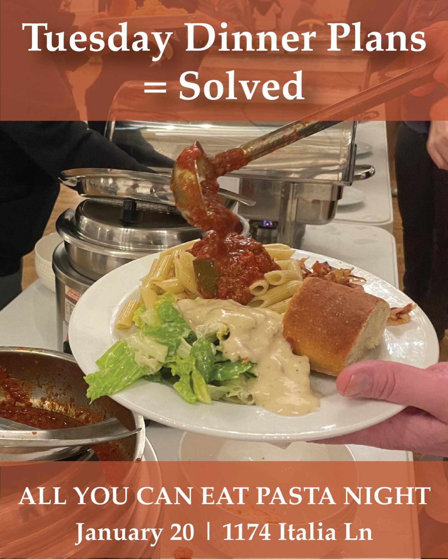 🍝 It’s Not Too Late! Join Us This Tuesday for Pasta Night.
If you need something warm and comforting to brighten up this cold, dark month, we’ve got just the thing.
Pasta Night is this Tuesday — and there’s still time to grab your tickets!
Come fill your belly with something delicious.
Time: 4:30-6:30 PM
Menu: 🥖 🥗 🍝 🍪
(Bread, Salad, Two Types of Pasta, Two Sauces & Sweets)
Location: 1174 Italia Lane, Kingston
RSVP now: icckingston.com
Limited walk-ins welcome.
#PastaNight #ICCKingston #ComfortFood #KingstonEvents