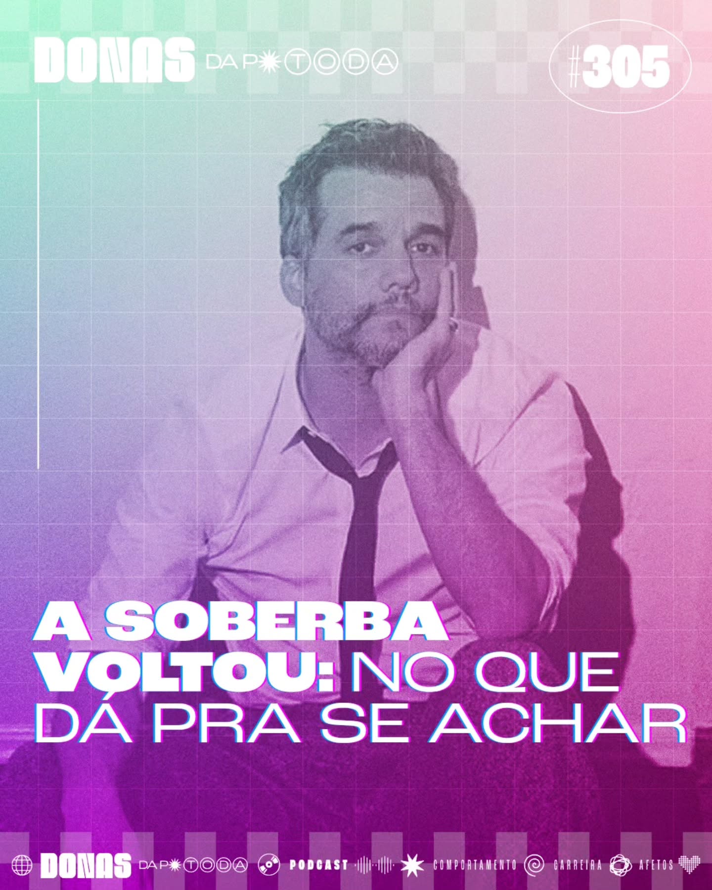 É Wagner Moura, é Fernanda Torres, é Bruna Marquezine. É Havaianas no Copenhagen Fashion Week, verde e amarelo agora sendo aesthetic. É o tal “soft power” do nosso jeito de ver a vida. É a ONU dizendo que o Brasil lidera a alta do turismo no mundo. Tá autorizado: a arrogância voltou porque, afinal de contas, que pena de quem não é brasileiro.
Agora, se estamos a toda bradando o nosso orgulho nacional, podemos dizer o mesmo sobre as nossas conquistas e os nossos momentos? Em que a gente se garante ao ponto de se permitir abrir mão da humildade?
Episódio da semana no ar!