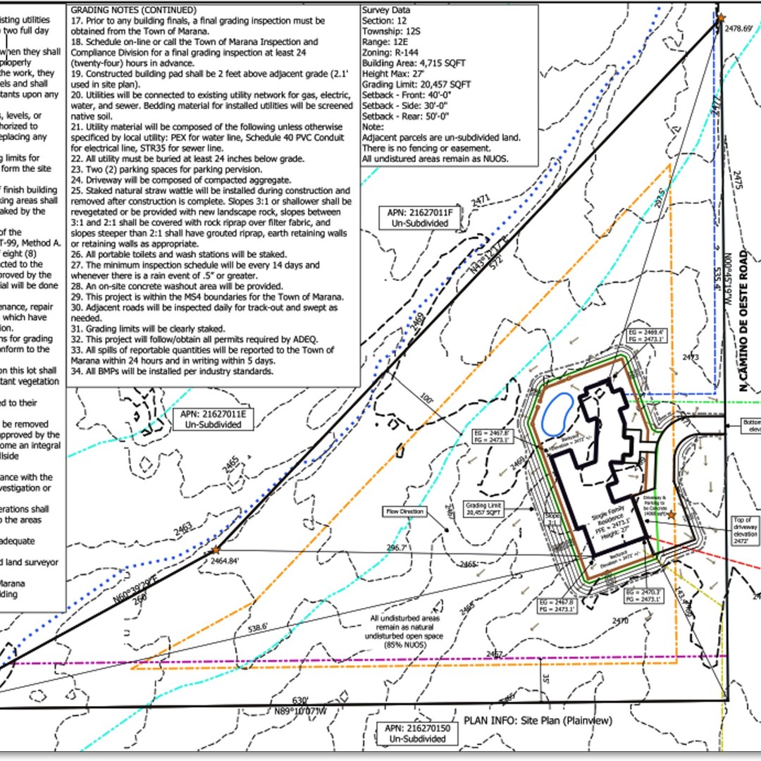 Through a combination of photogrammetry (drones), phyton coding, and GIS software we generate a highly accurate and fast grading and drainage report a week. Our process allows us to generate engineering reports roughly 3 months faster then our competitors.