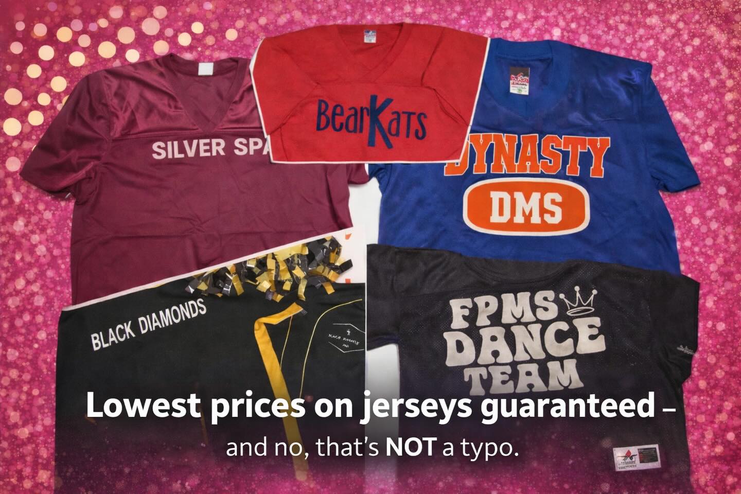 Team jerseys don’t have to be complicated — or expensive 💪
We offer fully customizable jerseys at the lowest prices guaranteed.
Easy ordering. Reliable quality. No surprises ✨.
.
#TeamOrders #CustomJerseys #DanceTeamStyle #SchoolSpiritWear #ovationdance