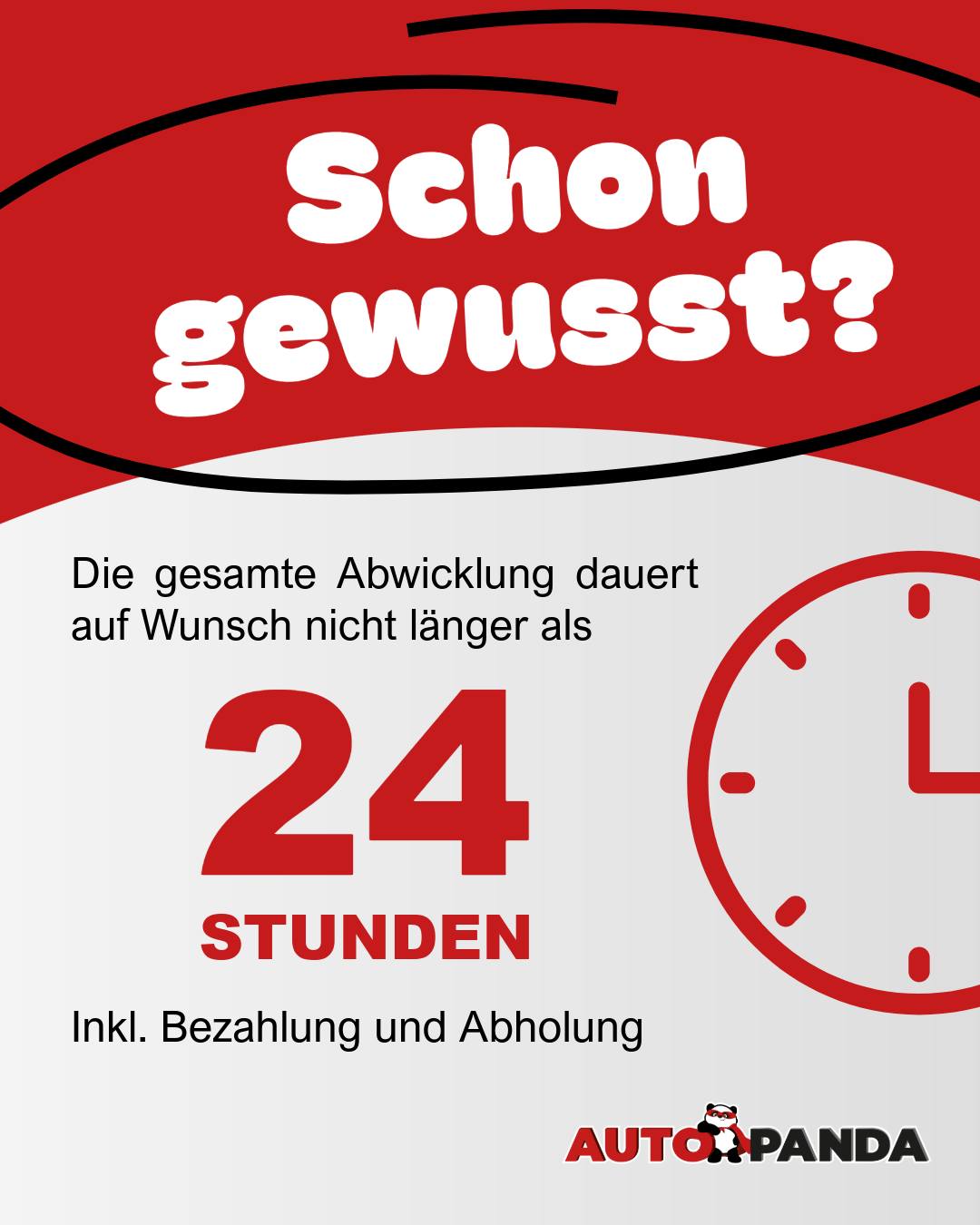 Bei uns dauert der Autoverkauf auf Wunsch nicht länger als 24 Stunden – inklusive Bezahlung und Abholung. 🕓
Kein Papierkram. Kein Warten. Einfach schnell erledigt. ✔️
#Autopanda #Autoverkauf #AutoverkaufLeichtGemacht #DefektesAutoVerkaufen