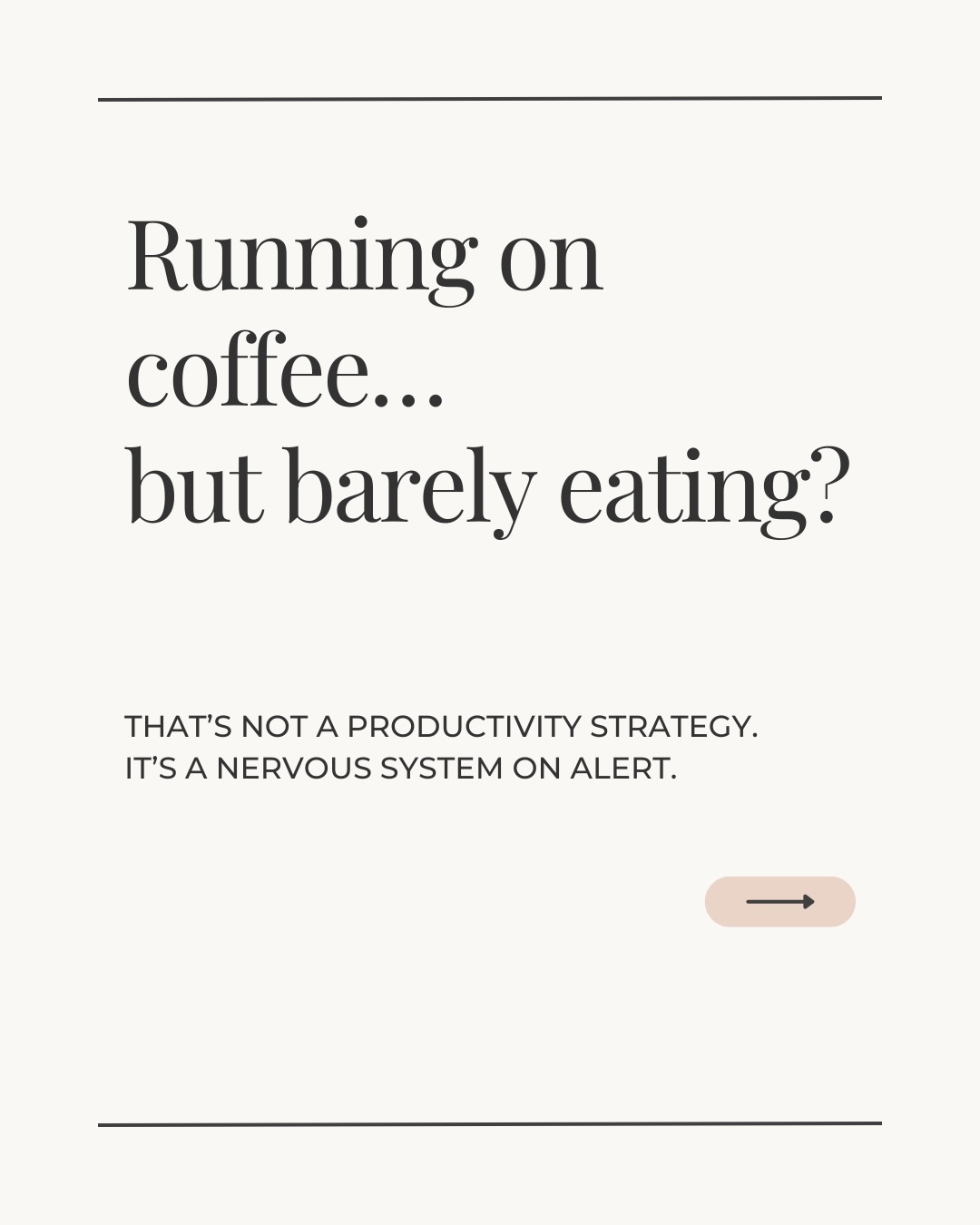 If your nervous system is screaming for help, this is your sign.
Eat breakfast and lunch for 7 days.
No perfection. No rules. Just fuel.
Then tell me, do you feel different?
