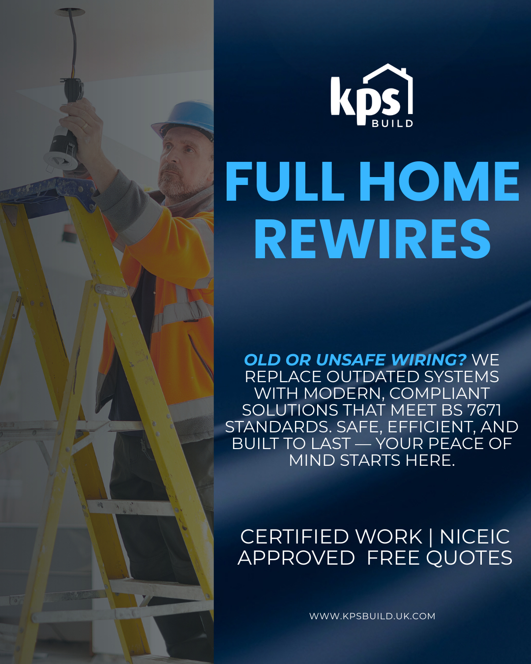 Still living with old, unreliable electrics behind freshly painted walls? 👀
Your home might look modern, but your wiring could be stuck in the 80s ⚡️
At KPS Build, our NICEIC-approved team carries out full home rewires that bring your electrics up to current BS 7671 standards – making your property safer, more efficient, and ready for the future 🔧🏡
From tired fuse boards to overloaded circuits, we strip out outdated systems and replace them with modern, compliant installations designed to last – all managed end-to-end by our experienced family-run team in West Sussex 💡
Thinking about a renovation, loft conversion, or full house build? That’s the perfect time to upgrade your wiring and avoid costly rework later. Save this post for your project planning and DM us to arrange your free quote, or head to our website for more info 💬
#kpsbuild #electricalsafety #homerewire #niceicapproved #westsussexbuilder #sussexhomes #homeimprovementuk #renovationproject #loftconversion #newbuildhome #electricalinstallation #trustedtrades #familybusiness