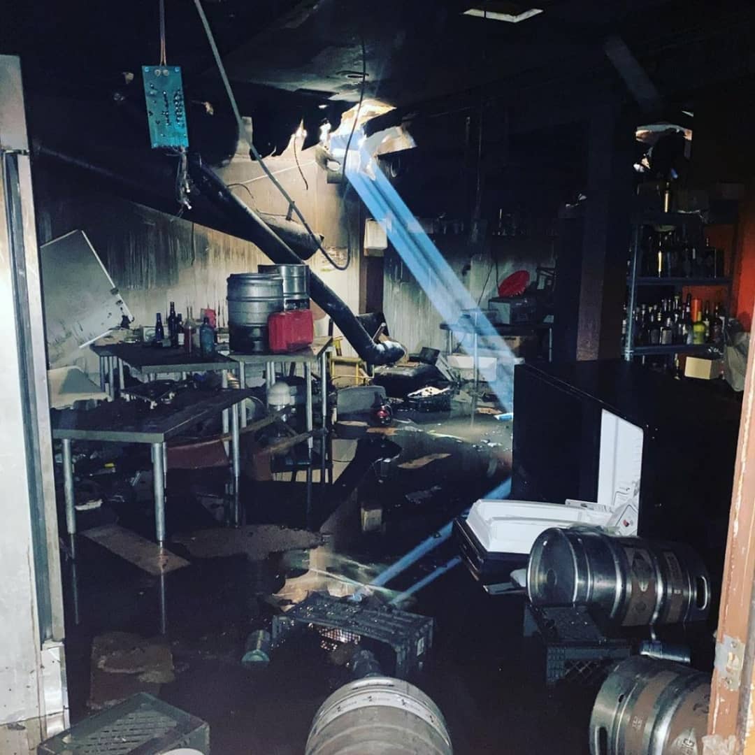 The scene after an electrical fire at @pch580. So sad, but they are determined to get their doors back open ASAP! Please consider donating to their gofundme page. #SFBF
