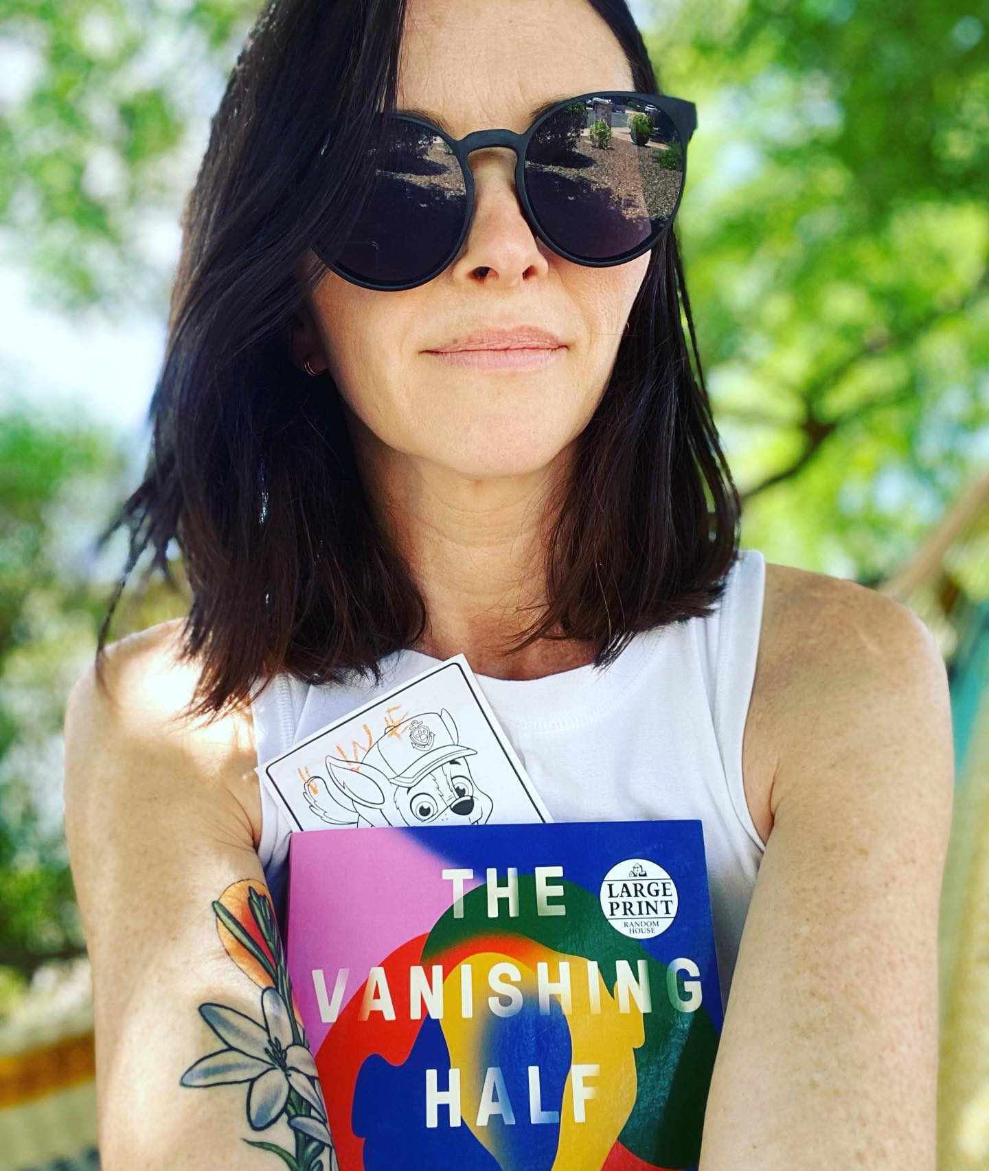 Only 99°F in Phoenix = lovely day to read under a shady tree! 🥵 stoked to start the first book of the @literarysocietyofthesouthwest season, ‘The Vanishing Half’ by @britrbennett. Notice the Paw Patrol bookmark and the fact that I accidentally purchased the Large Print version (maybe I’m old and blind because it’s awesome!) What are you reading this summer?
.
.
.
.
#bookstagram #literarysociety #books #summerreads #arizona🌵 #nonprofits