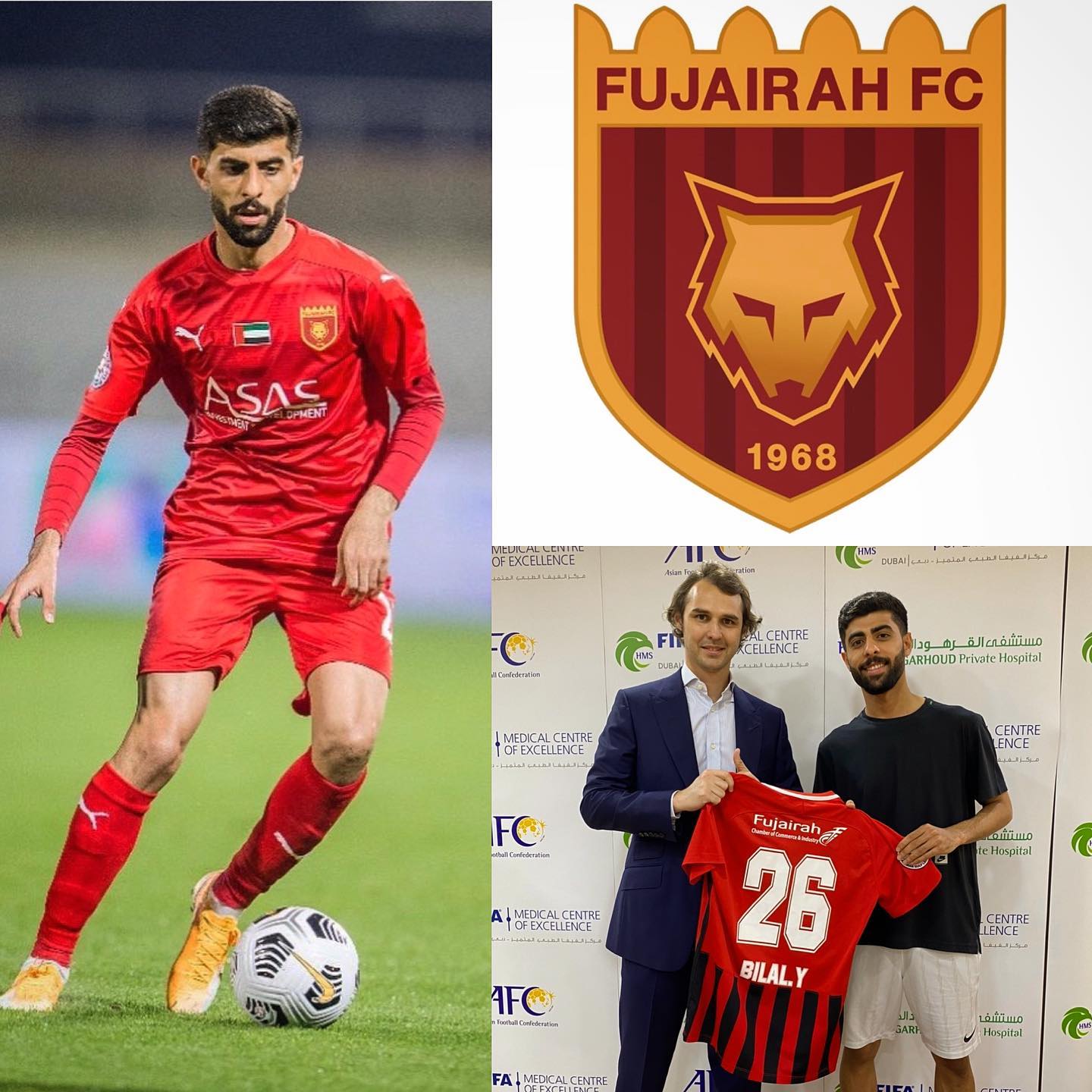 Amazing ProAthlete! Happy to see you back on track after your knee surgery @bilalyousif_ ! I wish you all the best for the end of the season💪💪 @fujairahclub @agleague #agleague #kneesurgery #sportsmedicine #dxbone #fifamedicalcentreofexcellence #algarhoudhospital #santigroup