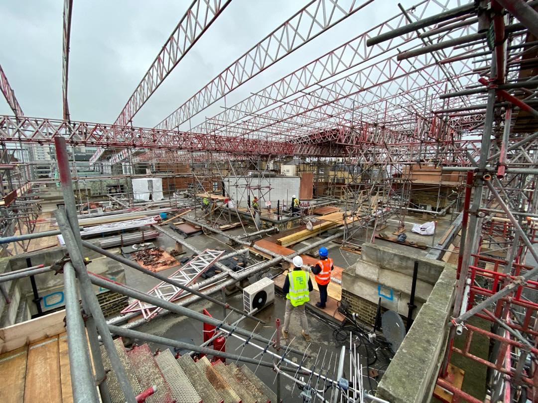 Building a scaffold city at Weymouth Street