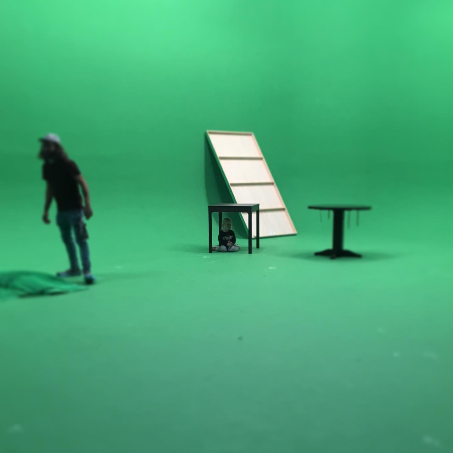 Noah was our helper during wrap out tonight #safespace #brucetheshark #cantfindme #setlife