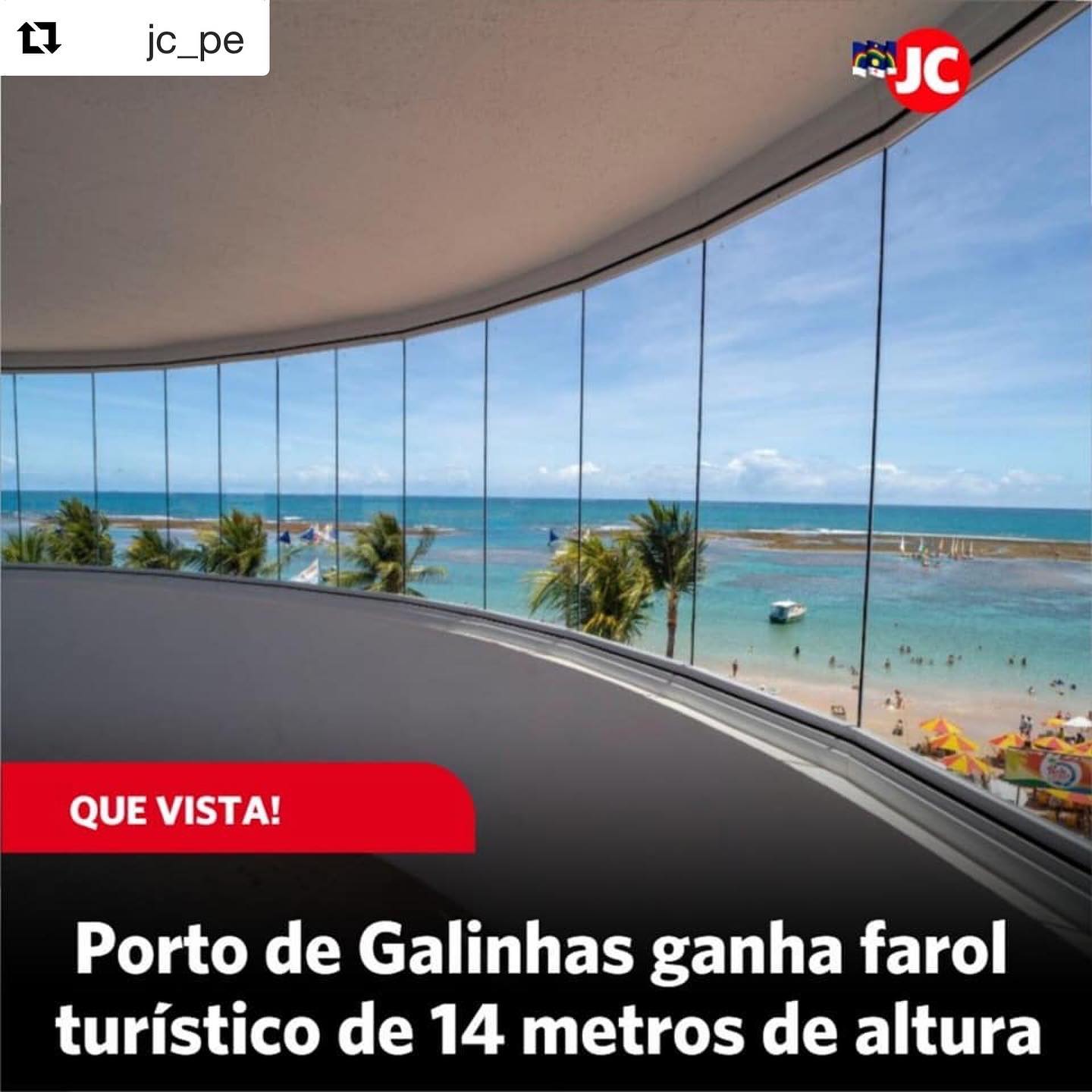 #Repost @jc_pe with @get_repost
・・・
Com uma visão 360° das piscinas naturais e arredores de Porto de Galinhas, a vista do novo farol turístico encanta qualquer um. Com 14 metros de altura, o acesso ao local custa R$ 15 e R$ 7,50 (meia-entrada), que dá direito a 20 minutos de permanência. O objetivo do novo equipamento é criar mais um atrativo para continuar despertando o interesse dos visitantes de todo o mundo. Saiba mais informações sobre o ponto em: JC.COM.BR ou clicando no link da bio.
Foto: Divulgação