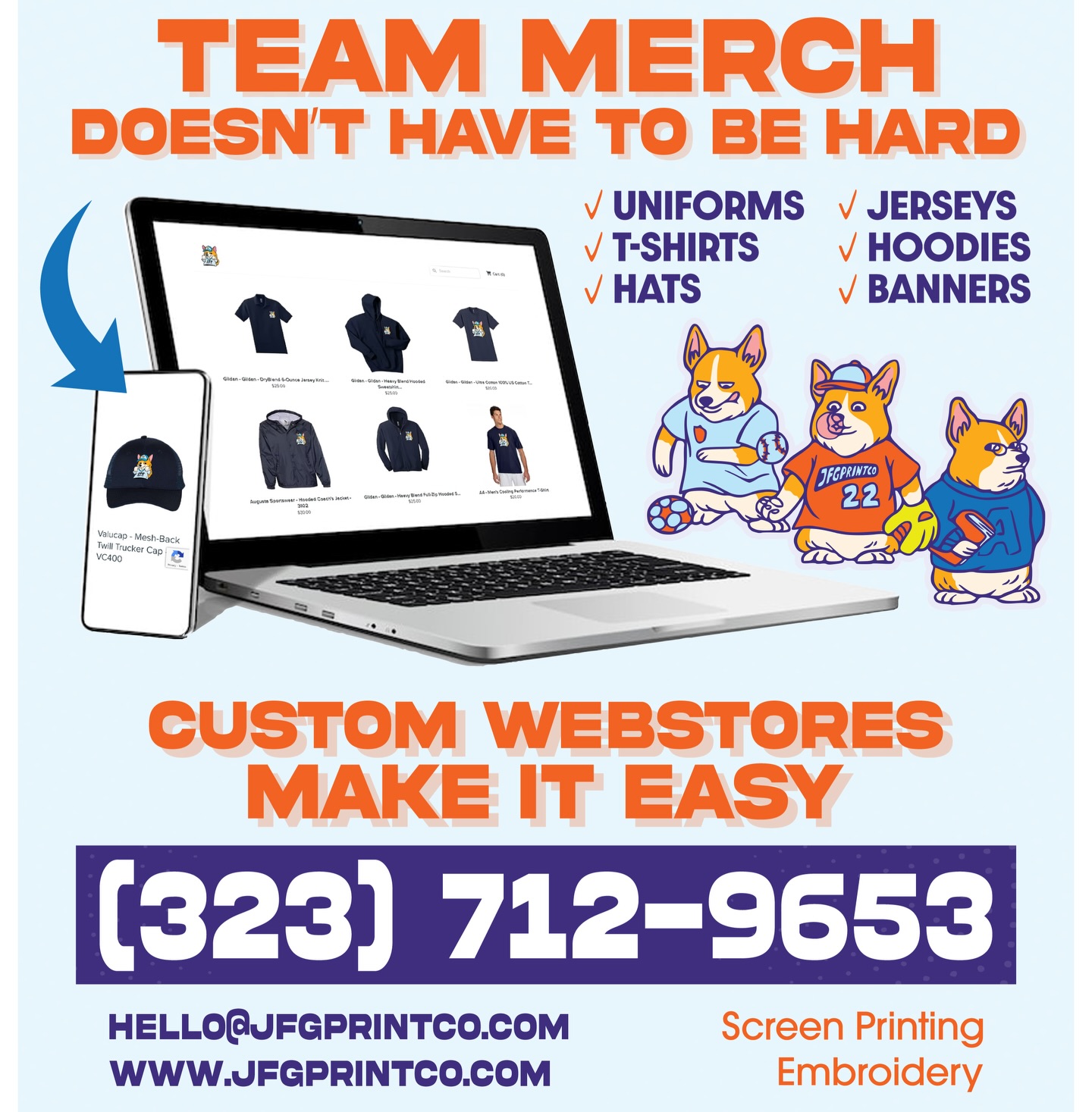 Our webstores are designed to make ordering simple. Perfect for sports teams and schools.
#screenprinting #embroidery