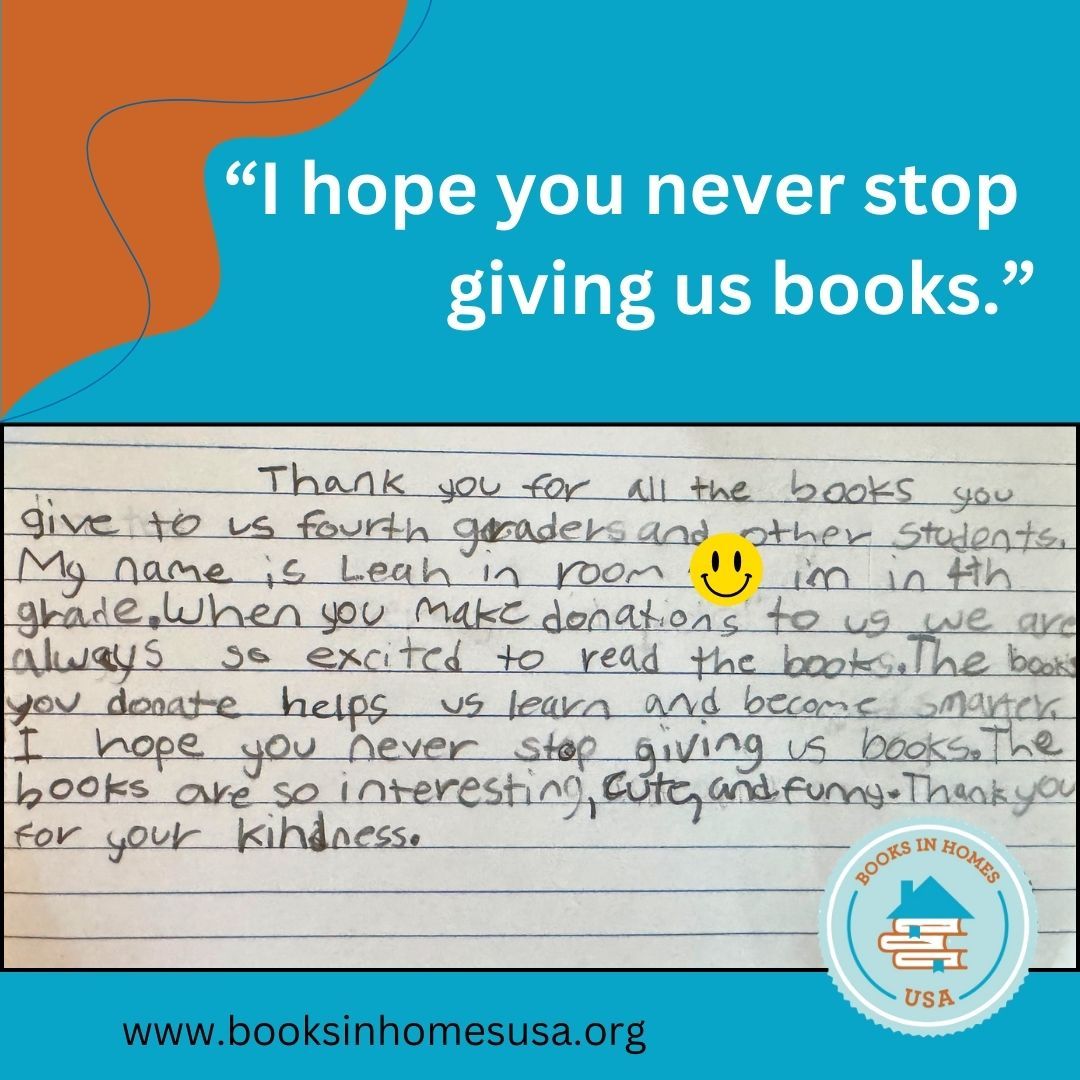 💌 From the heart of a reader 💌
A heartfelt thank you from one of our amazing students who received books through Books in Homes USA! Your support helps ignite a lifelong love of reading. 📚✨
#ThankYou #BooksInHomes #Literacy #bookstagram