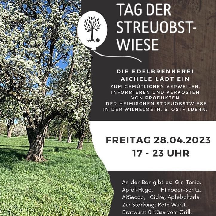 Am Freitag ist der Tag der Streuobstwiese und das wollen wir mit euch feiern. 🍎🍐🍒
Kommt vorbei! Wir freuen uns auf euch!
@streuobstparadies
#streuobstueberall #EdelbrennereiAichele #ostfildern #ostfildernnellingen #nellingen #tagderstreuobstwiese #tagderstreuobstwiese2023 #schnaps #likör #apfelsaft
