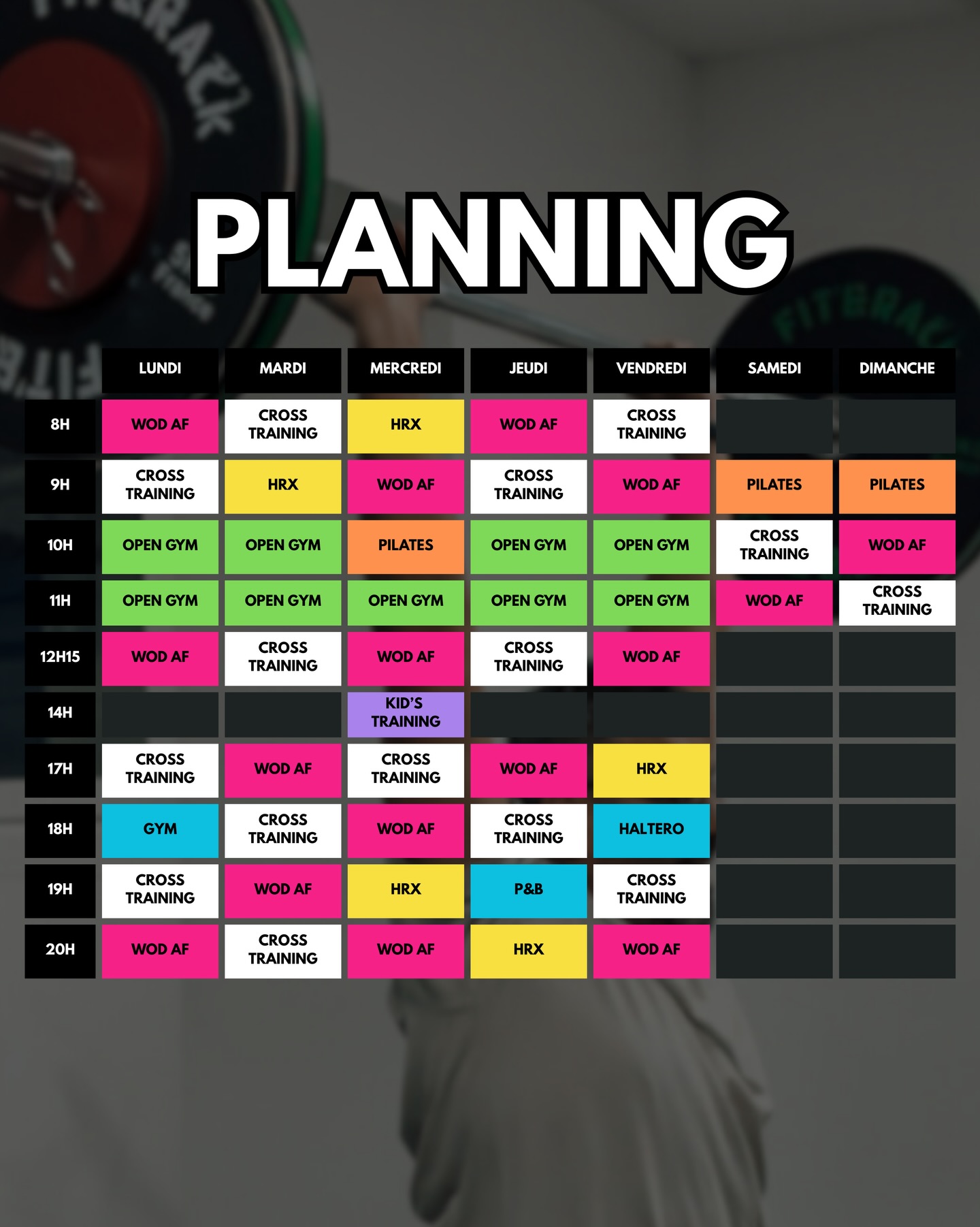 ⚡️ Prêt(e) à bouger cette semaine ?
Check le planning & rejoins la team 💥💪🏼
Tu n’as pas encore eu ta séance d’essai ?
Réserve la dès maintenant en message privé 🙌🏼
#FitnessMotivation #WorkoutTime #TeamTraining #CoachSportif #NiceFitness #SalleDeSportNice #MoveYourBody #StayStrong