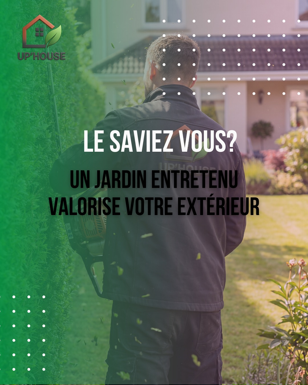 🌿 Un jardin entretenu valorise votre extérieur
Des espaces verts soignés apportent immédiatement une meilleure image à votre maison.
Pelouse, haies, arbustes, massifs…
un entretien régulier permet de préserver l’harmonie, la santé des végétaux et le confort au quotidien.
Chez Up’House, nous accompagnons particuliers et professionnels
dans l’entretien de leurs espaces extérieurs, avec des solutions adaptées à chaque saison.
#entretienJardin #espacesVerts #aménagementExtérieur #jardin #valorisationImmobilière #UpHouse