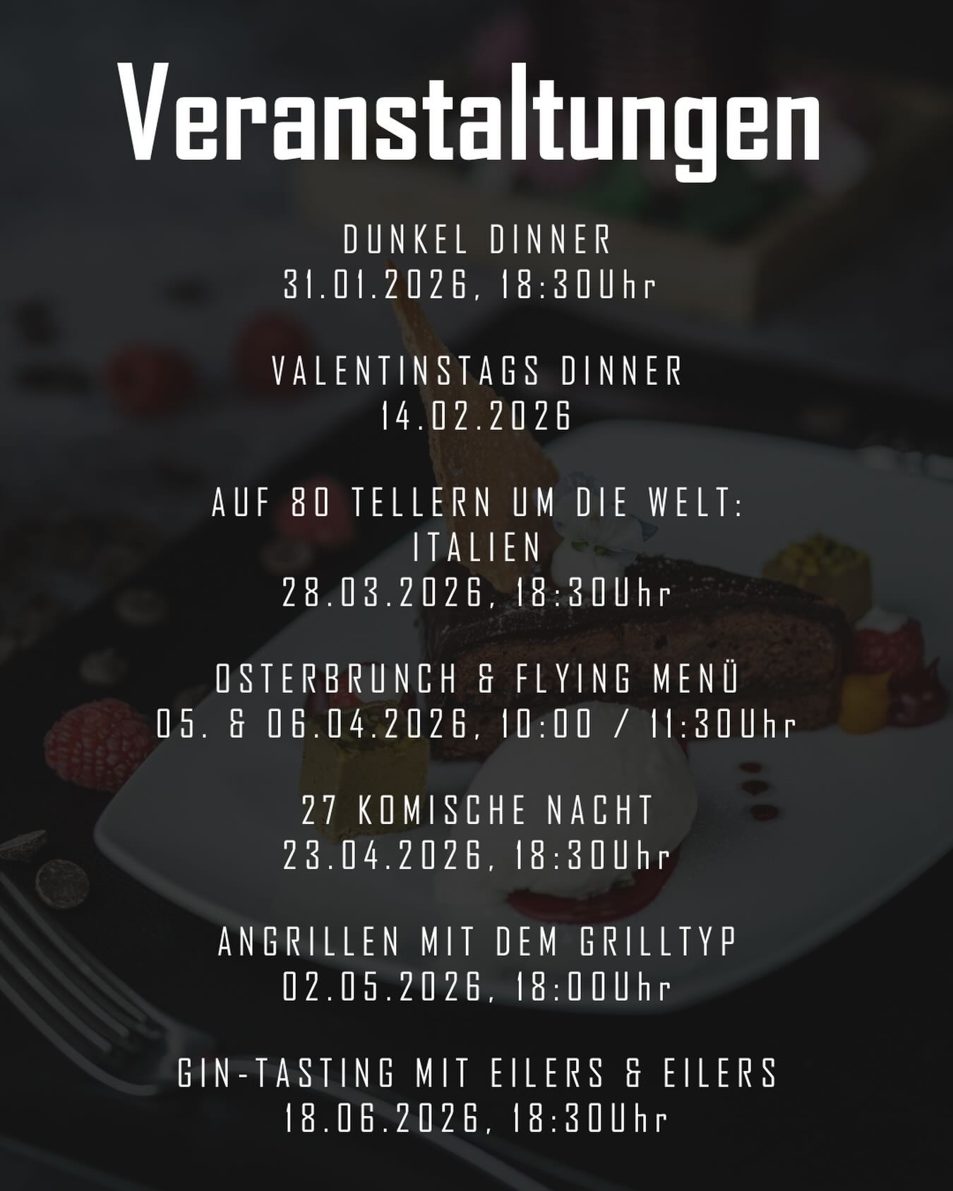 Viel los im PIER 6!
Ein Überblick aller anstehenden Veranstaltung bei uns bis Juni.
Sichert euch jetzt einen Tisch - telefonisch unter 0471/48364080 oder online auf www.pier6.de. Dort findet ihr auch alle weiteren Infos.
#bremerhaven #veranstaltungen #pier6