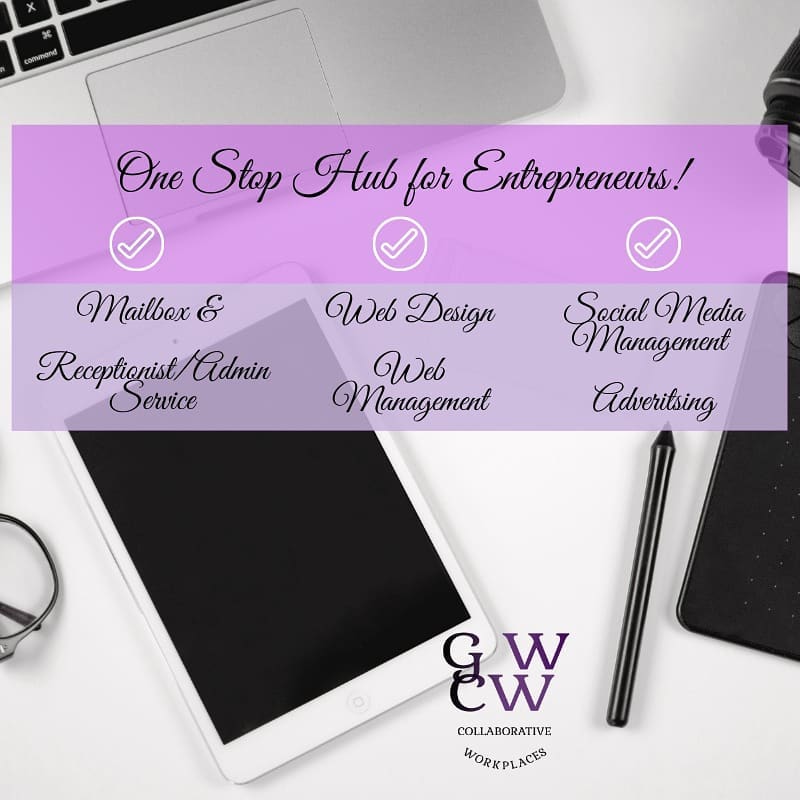 Everything you need in one place to start and run your business! Give us a call or send us a message to discuss your business needs. Visit our website for more information: www.gwcworkplaces.com
#GWCW #entrepreneur #virtualoffice #NYC #cubicle #webdesign #socialmediamarketing