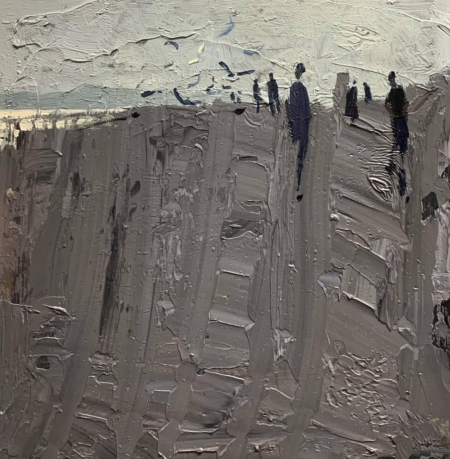 With the paint left on the palette, from memory.
Hastings.
#memorypainting #oilpainting #marinepainting #hastings