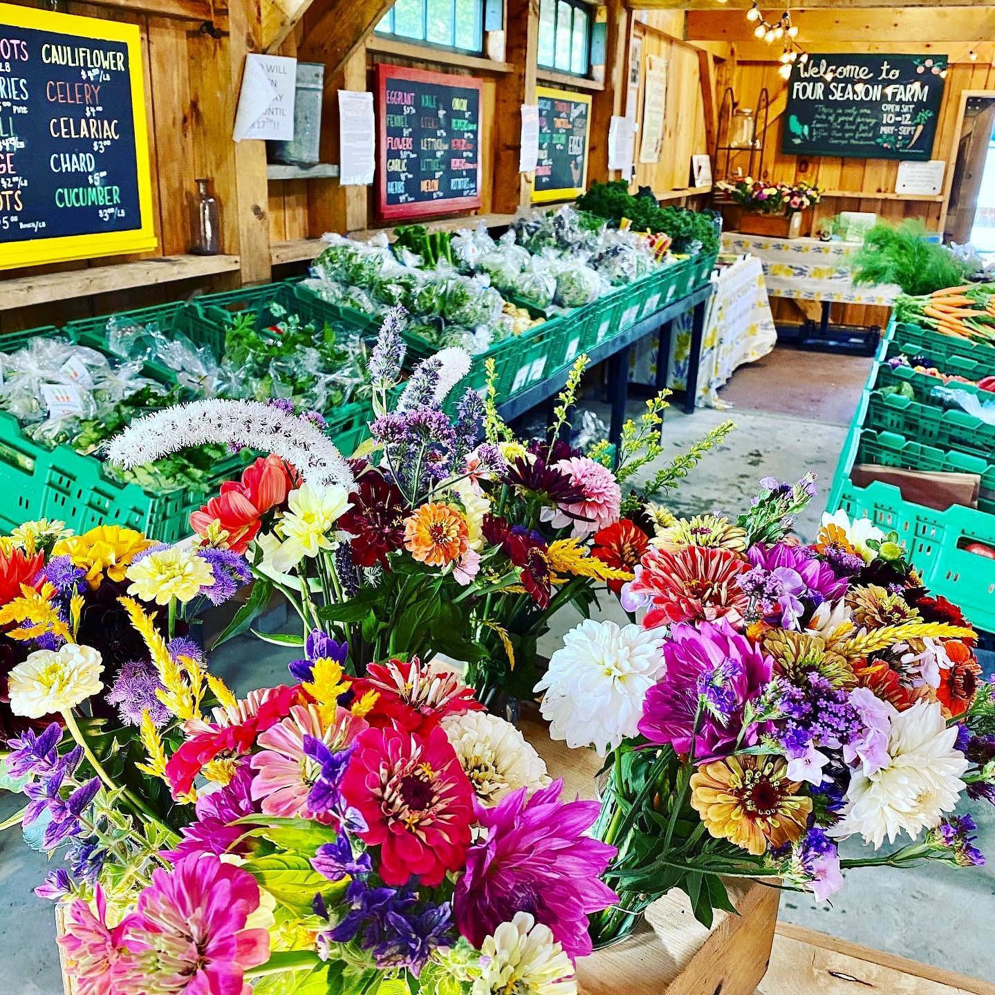 Labor Day Weekend farm stand is open today Saturday Sept 3rd 10-12pm. Stock up on all the goodness and beauty of the season before it’s gone!
#fourseasonfarmstand #fourseasonfarm