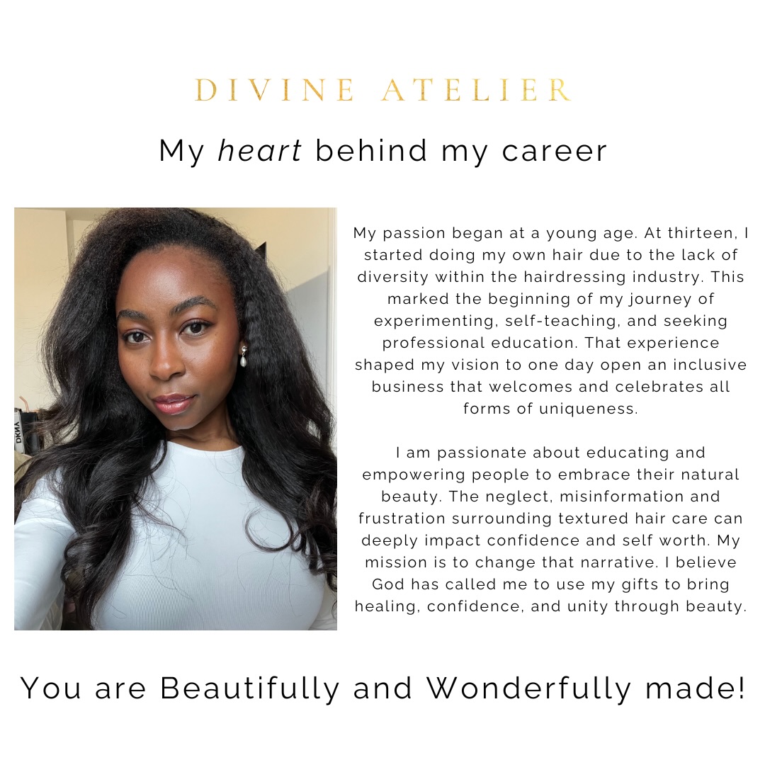 I am so grateful for all the new faces here, so I wanted to take a moment to reintroduce myself, share the heart behind my work and a few updates.
Over time, my work has evolve, and I’ve made a few changes so I can focus on the areas I truly specialise in. This allows me to invest more time and care into what I do, and to provide the best possible experience and results for each of my clients.
I will be working at Drybar Metrocentre two days per week, offering wash & blow dries and styling services Monday to Saturday.
For any services I no longer offer, I’m more than happy to recommend some amazing professionals who do. Please feel free to check out:
@sefebeautyplace @thetailbandit @aluxexperience_ @luxlaceuk @ace_ofbraids @jsb_hairstudio @_xhairbyeve @wigamamabeauty
Thank you so much for your continued support. I truly appreciate every one of you and look forward to welcoming you again soon.
Much love,
Alicia❤️