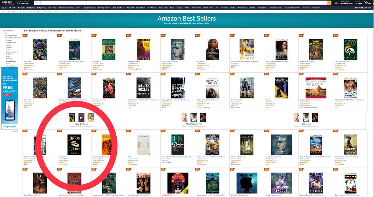 Yesterday Union Decree made #72 in Black Sci-fi 🥶