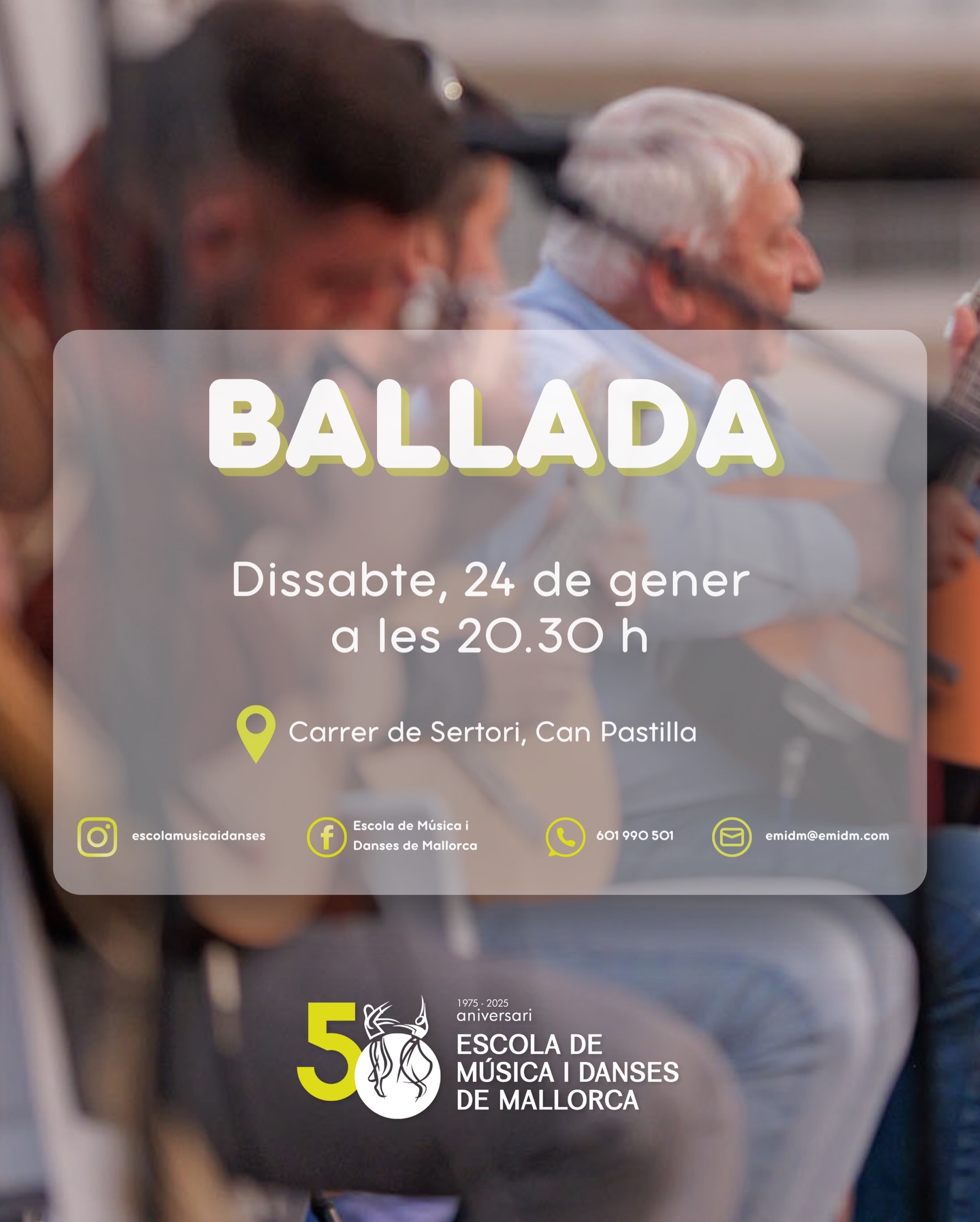🔥Aquest dissabte a partir de les 20:30 h, ballada a Can Pastilla!
Des de les 18.30 h hi trobareu tallers de màscares de dimonis, concentració de dimonis, beneïdes, encesa del fogueró i entrega de premis 👹.
@finaluqueballdebot