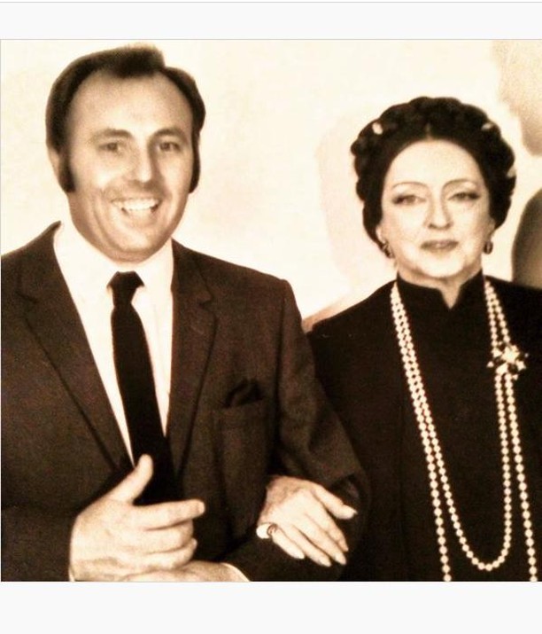 Terry Bamber Week - Bette Davis with Terry’s father Dickie, while filming action thriller ‘Madame Sin’. #mercurypictures #dickiebamber #terrybamberweek #madamesin #bettedavis #actionthriller