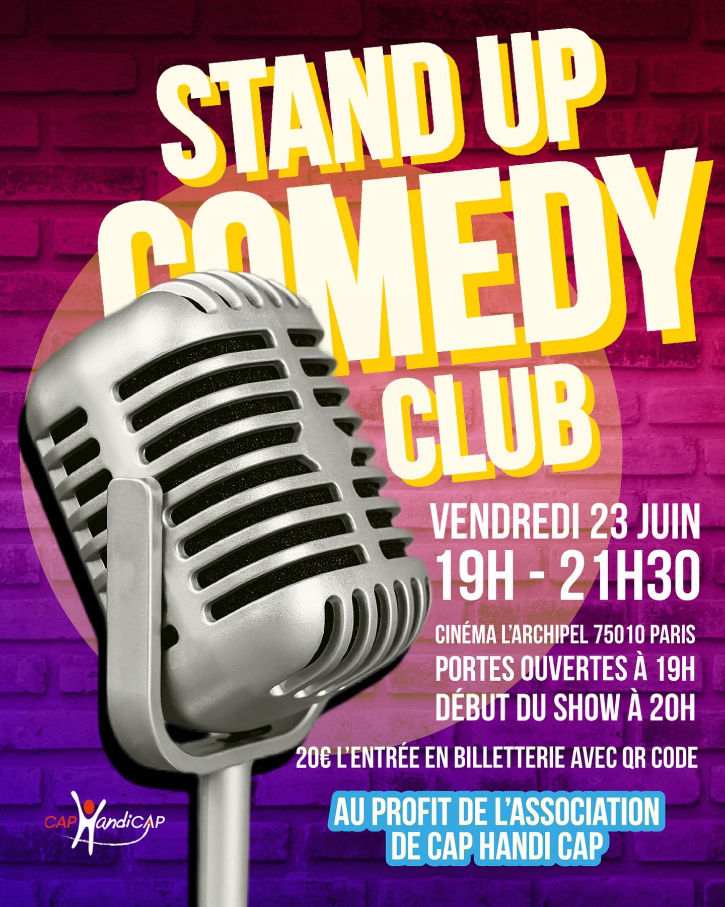 Venez vous amuser et en mĂȘme temps faire une bonne action !
Merci aux Ă©tudiants de lâEM Lyon dâorganiser cet Ă©vĂ©nement qui promet de beaux fous-rires.
.
.
.
#standup #standupcomedy #paris10 #bonplan #bonsplans #sortiraparis #association #benefice #autisme
