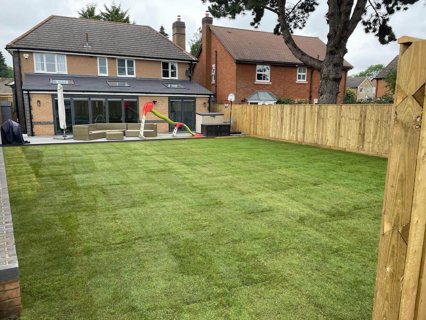 A new lawn installed after building work was completed #Kidlington