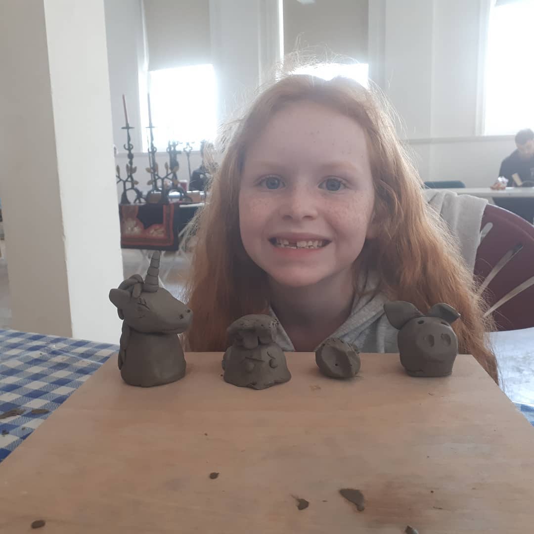 Harriet and her daddy have been busy with us today. #ceramic #aetist