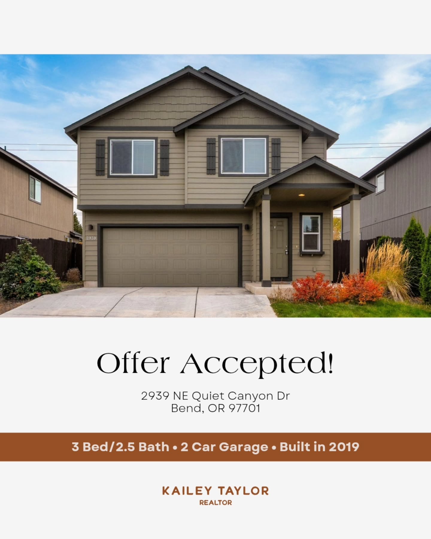 First-time buyers, officially under contract ✨
After a long search and plenty of patience, they found the one—a newer home that checked all the boxes. Inspections are behind us and we’re one big step closer to the finish line. So excited for these clients and honored to guide them through such a huge milestone. 💚
.
.
.
#livelifeinbend #realtorkailey #firsttimehomebuyers #inbend #bendrealestate