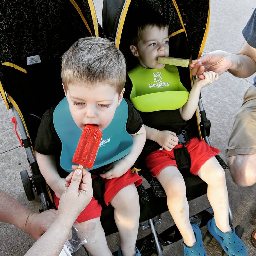 We all need bibs on a hot summer night...Fox Pop at Shattuck park!