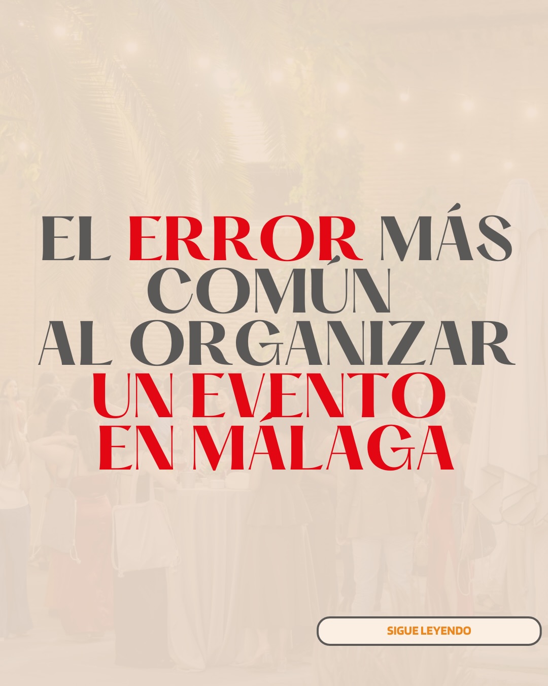 Málaga lo pone fácil para organizar eventos…
pero justo por eso, el error más común es confiarse.
No basta con que el evento sea “en Málaga”.
El espacio, la accesibilidad, la tecnología y la experiencia del asistente son los que realmente marcan el éxito.
Si estás organizando un evento aquí, ten esto en cuenta antes de tomar decisiones.
👉 Guarda este post.
Te va a ayudar más de lo que crees.