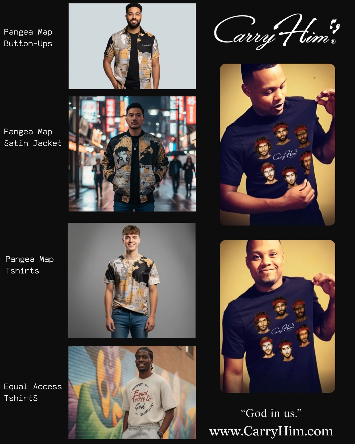 MEN OF FAITH & PURPOSE. 🌍✝️
Gospel Artist Todd Dulaney rocking Carry Him apparel!
God has given every man equal access to Him through Jesus—no barriers, no borders, no exclusions. At Carry Him Apparel, that truth is stitched into every piece we create.
From bold statement tees to everyday essentials, our shirts are more than style—they’re reminders that God’s love lives in us, and we’re called to walk it out daily. As we grow in Christ, we grow in unity—one family across the earth.
And the love doesn’t stop with what you wear. Through Carry Him, we’re giving back to feed, clothe, and educate—both domestically and internationally—because faith is meant to move, serve, and uplift.
Every item is designed to include everyone on earth—to love freely, share boldly, and reflect Christ wherever you go.
Wear it. Live it. Feel the love of God in each piece.
#CarryHim #Jesus #EqualAccessToGod #GodInUs #MenOfFaith #WalkInLove #OneGodOneWorld #GowithGod #StreetwearStlye #FaithmeetsFashion #FashionReels
Kindest Regards, Carry Him Apparel