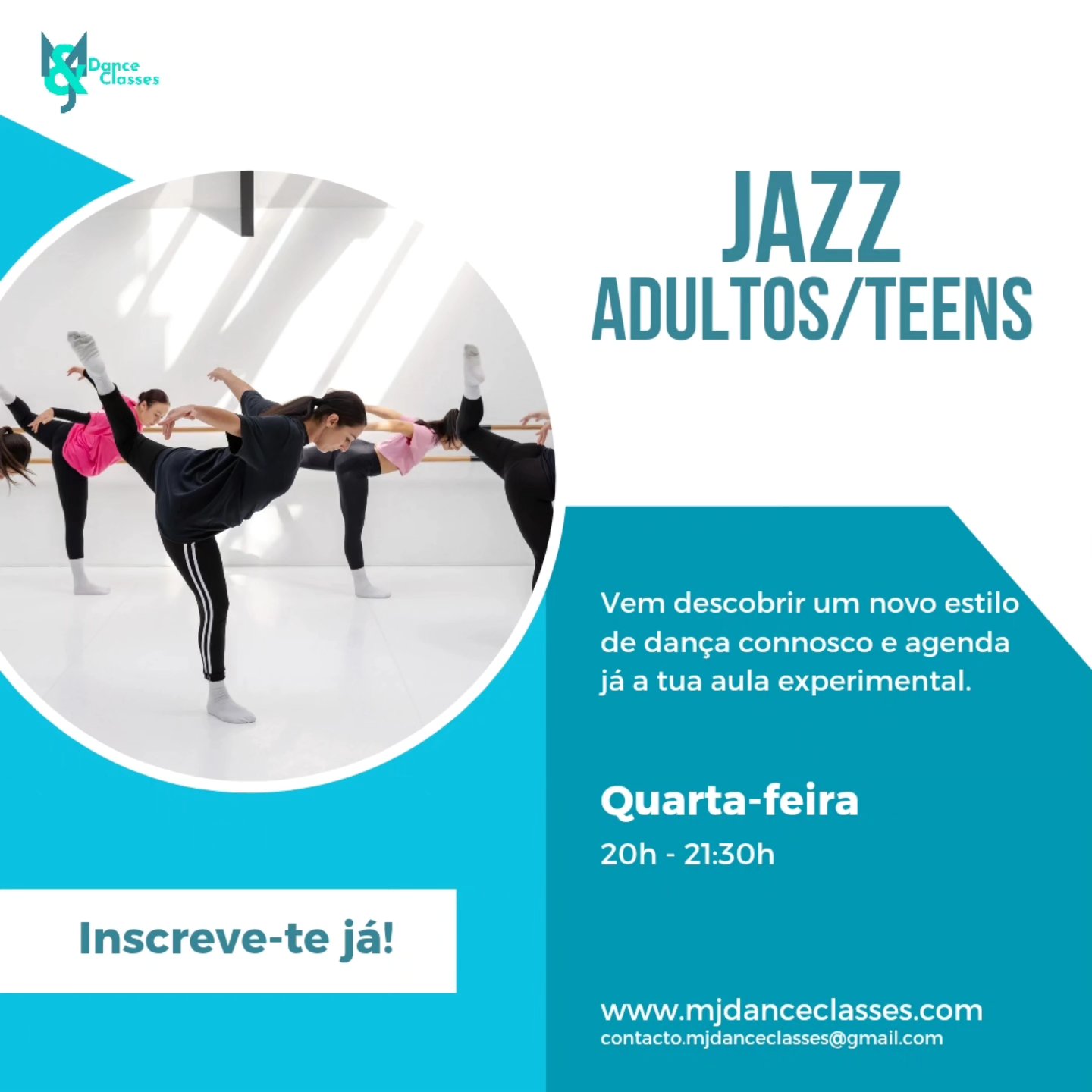 ✨ Aula de Jazz para Adultos e Teens ✨
Quarta-feira, das 20h às 21:30h, vem viver a dança de uma forma única! Uma aula de Jazz cheia de energia, ritmo e muita diversão! 🎶💃🕺
Aula super dinâmica
Sem experiência necessária
Aprendizado com muita diversão!
Liberta a tua criatividade, desafia-te a cada passo e junta-te a nós nesta jornada de ritmo e movimento. Não faltes! 🙌
📅 Marca já na tua agenda e vem dançar connosco!
#Jazz #Dança #AulaDeJazz #Movimento #VemDançar #DançaComAventuras