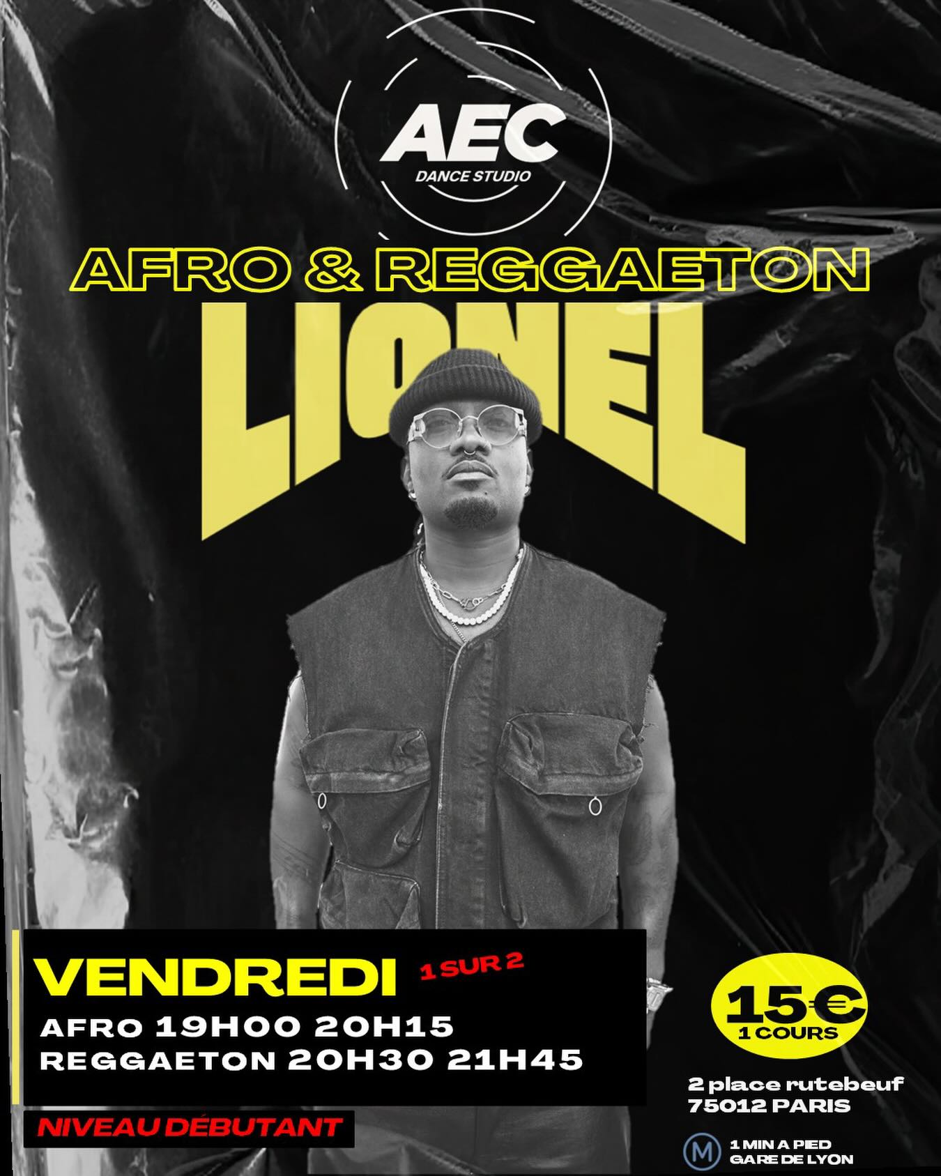 💥NOUVEAU COURS RÉGULIER AVEC LIONEL💥
Retrouvez le 1 vendredi sur 2 à partir du 30 janvier pour 2 cours, AFRO + REGGAETON
Niveau DÉBUTANT 🌟
AECDANCESTUDIO
2 place rutebeuf, 75012 PARIS
Réservation lien en bio
Ou aecdancestudio.com