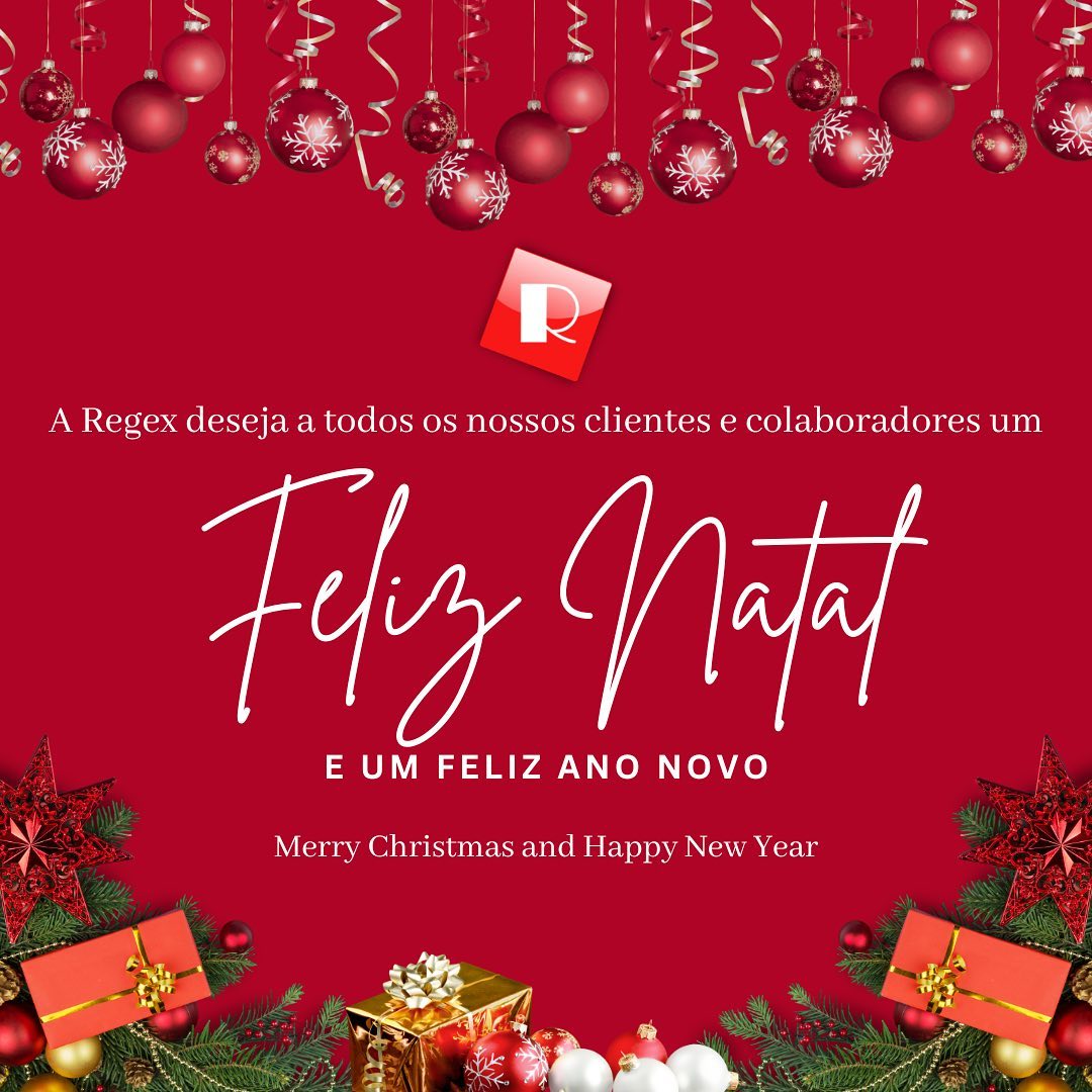 A REGEX deseja a todos os clientes e colaboradores um Feliz Natal e um Feliz Ano Novo.
#regexpt #boasfestas2022 #malhas