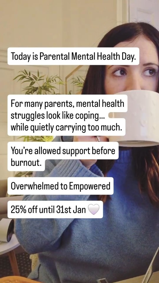 Today is Parental Mental Health Day.
So often, parental mental health is only spoken about when things reach breaking point. But for many parents, it’s quieter than that; a constant mental load, tiredness that doesn’t lift, and a feeling of always needing to hold it together.
Overwhelmed to Empowered was created to support parents emotionally, not to change how you parent, but to help you feel steadier within it.
To mark this month, the course is 25% off until 31st January.
"Warm and relatable. Has been a game-changer for my parenting. Thorough and full of little gems I’m already using day to day. Loved that it was self-paced - I could watch it when I was ready and take it in at my own speed. It left me feeling supported, seen and not alone." Parent of 2 young children.
No urgency. No pressure.
Just support, if and when you want it 🤍
Link in bio or comment 'COURSE' and I'll send it over.
#parenting #parentcourse #parentsupport #overwhelmedtoempowered #parenttherapist