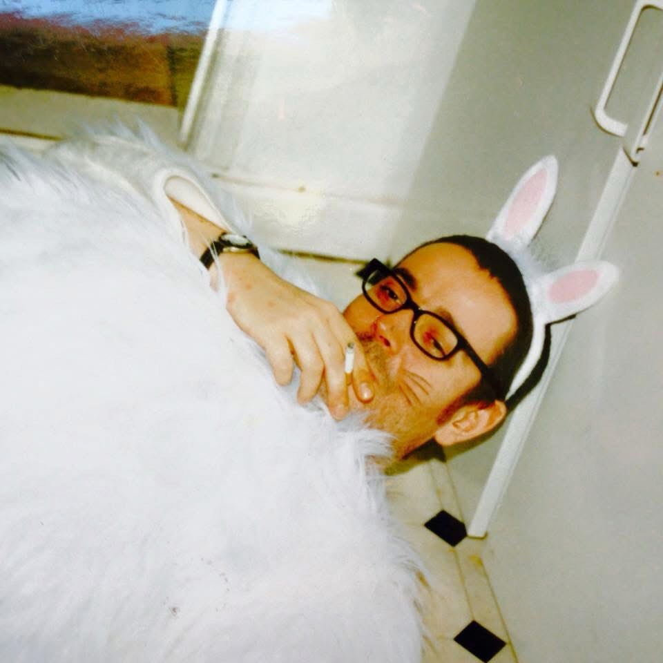 I’ve tried to find photos from 2016, to jump on the trend, but there aren’t any. I avoided the camera - I was ill, miserable and unrecognisable to the me today. Therapy and divorce and a lot of hard work has sorted all that out though.
This photo is about 14 years before 2016. I drank A LOT, I smoked A LOT, and here I am, collapsed on my assistant’s kitchen floor dressed as the Easter Bunny, at a party. That’s a lot of fun fur to mix with a naked flame. Thankfully I survived unburnt.
Nineteen years ago today, I took my last breath of Marlboro Lights. Nearly two decades of being a non-smoker later and I can only recommend being smoke free.
You don’t drink. You don’t smoke. What do you do? I visit National Trust properties, garden centres, department store cafes, I bake, make jam and watch ice hockey players whilst holding hands with my boyfriend. I’ll take 2026 over 2016 or 2002 every time.