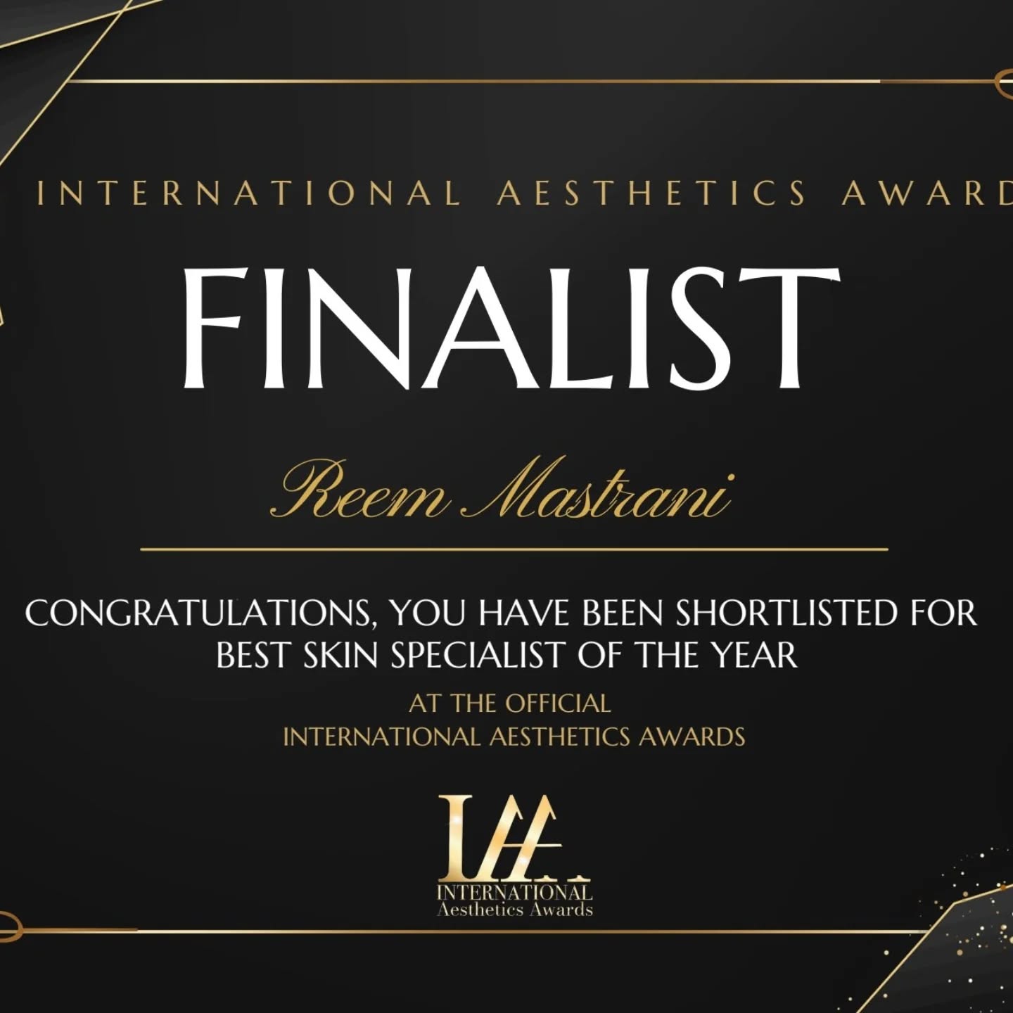 I’m incredibly proud to share that I’ve been nominated for Best Skin Specialist of the Year by the International Aesthetics Awards for the SECOND time!!
This recognition reflects years of medical training, postgraduate qualifications, continuous study, and an uncompromising commitment to evidence-based skin health. Every protocol, every treatment plan, and every result is rooted in medicine, not trends.
Thank you to my clients who trust me with their skin and their health. This nomination represents science-led aesthetics done properly.