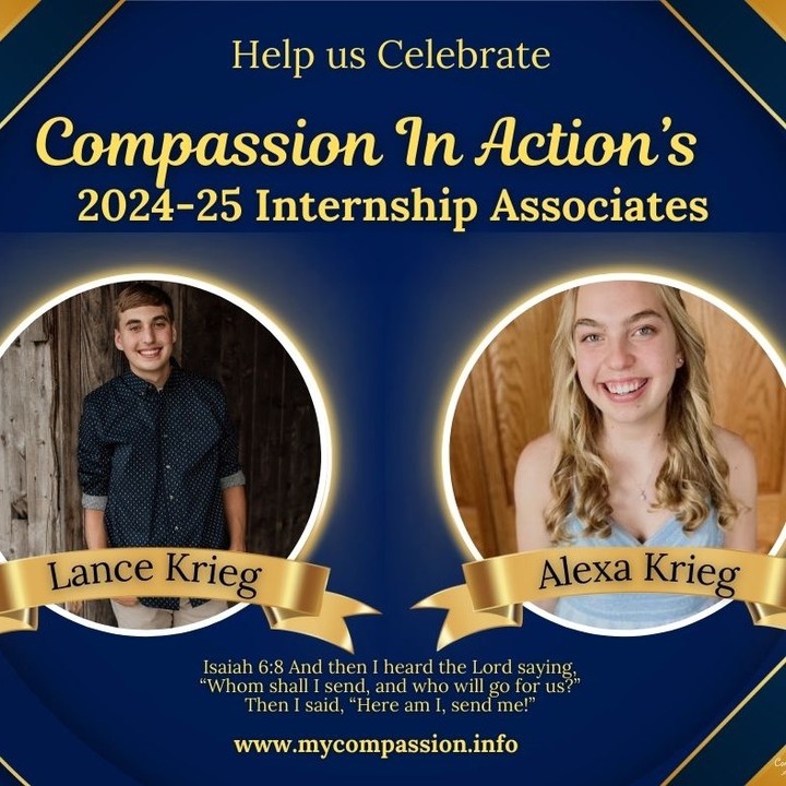 Please help us welcome and celebrate two stellar young people into Compassion's first ever internship program. They will be learning the behind the scenes operation of ministry and also given multiple opportunities for leadership locally and internationally! We are beyond thrilled to work alongside them and spread the love of Jesus Christ in word and deed!