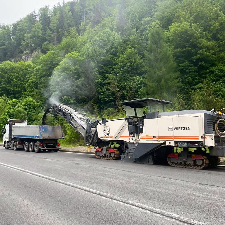 Wirtgen w250i, frézovanie cesty I/59 BB Staré Hory – Sliačany