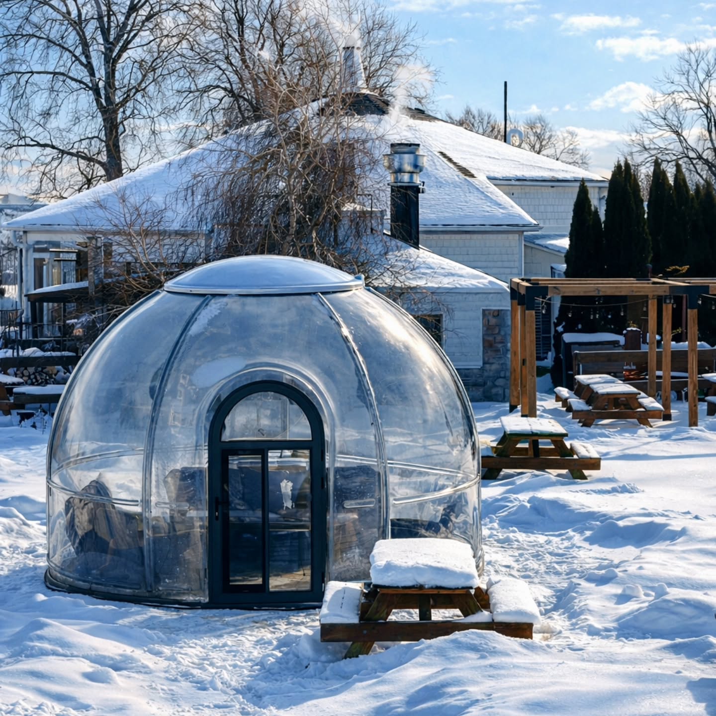 Private Snow Globe Experience
Looking for something cozy and a little extra special? Our private snow globe experience is perfect for 2–10 guests and ideal for celebrations, girls' weekends, or enjoying winter… without actually feeling like winter.
Hours
Friday - Sunday 11am -3pm
Pricing
• $35 per person (includes a wine flight or a glass of wine)
• $50 per person on holidays and long weekends. (includes a wine flight or a glass of wine)
We provide the heater and blankets to keep things warm and comfortable. Even on milder days, we kindly ask that guests keep their shoes on.
Charcuterie and snack menu available to add to your experience.
To book:
Call 613-476-8338
or email boutique@waupooswinery.com
Limited availability. Reserve your spot early.