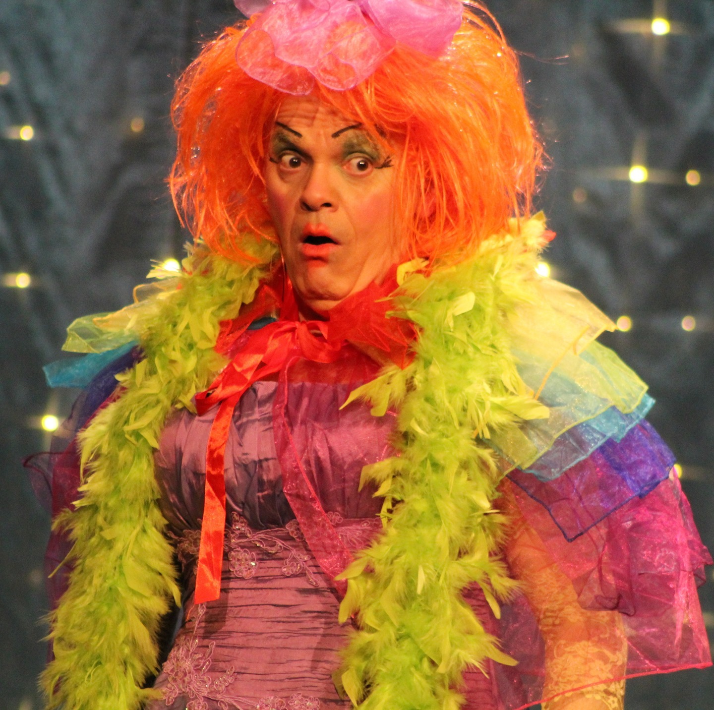 Top tip Why not wear all the colours at the same time? Finish off with some lime green eyeshadow!â
â
#fashionwiththedame #toptips #brightisbest #influencerinthemaking #influencer #lookingforfreestuff #justforlaughs #wigged #fabulous #rainbowcape #vlogthisâ
#vlogger â
â
@nickfordland â
â
#panto #community #communitytheatre #familyshow #theatre #panto4eva #pantomimes #pantomimesengland #pantoessex #theatreupstage #upstaged #upstage