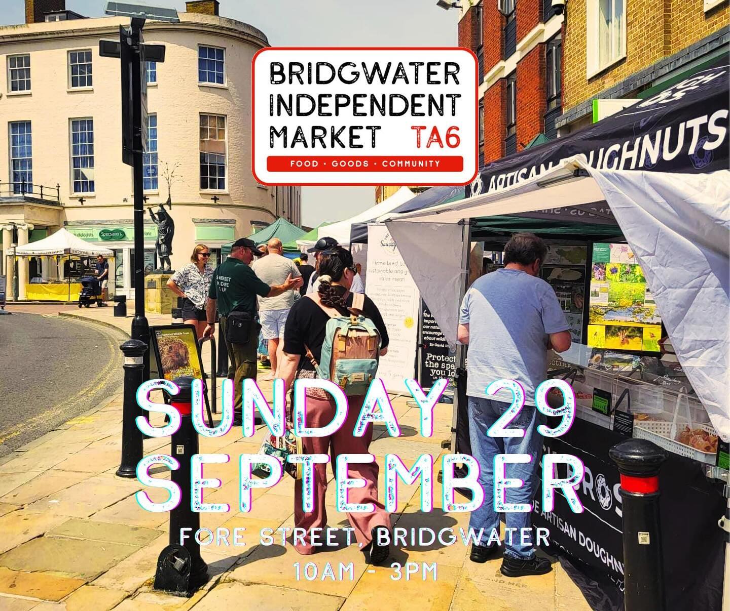 💥💥WE ARE BACK💥💥
This Sunday sees the return of the Bridgwater Independent Market in the centre of Bridgwater.🙌
This month’s market will be slightly smaller and will be on Fore Street only, meaning there will be no traffic restrictions.
Come in and see your favourite stalls (and some new ones) and browse all their amazing products.
#FoodGoodsCommunity
#bridgwater #bridgwstermarket #bridgwaterfairweek #somersetmarkets