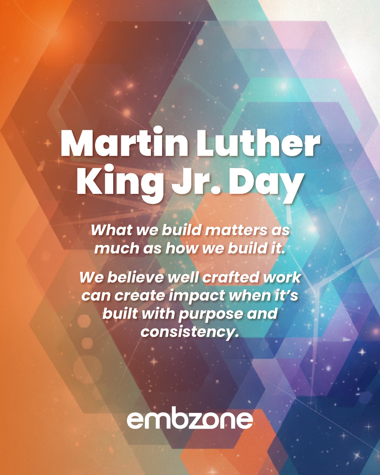 Today we reflect on the importance of purpose, consistency, and positive impact in everything we build.
We believe brands carry values, and our work should reflect them with intention and responsibility.
#MartinLutherKingDay #Purpose #Values #Embzone