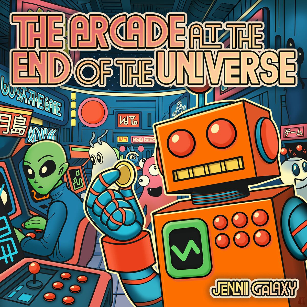 My new album, The Arcade at the End of the Universe, is out now on streaming services - or you can listen to it on Bandcamp for free!
These are songs I initially developed and recorded spring into early summer 2025 before I became distracted by the concept of video game covers. Once those were developed, I returned to these songs and re-recorded them in less lo-fi, and heavier on the 70s electronics synths. I’m increasingly layering my keyboard playing over refined drum bits in Strudel REPL, and drum machine sequence models I code in Python.
I hope you enjoy, thank you if you give it a listen! 🤖✨